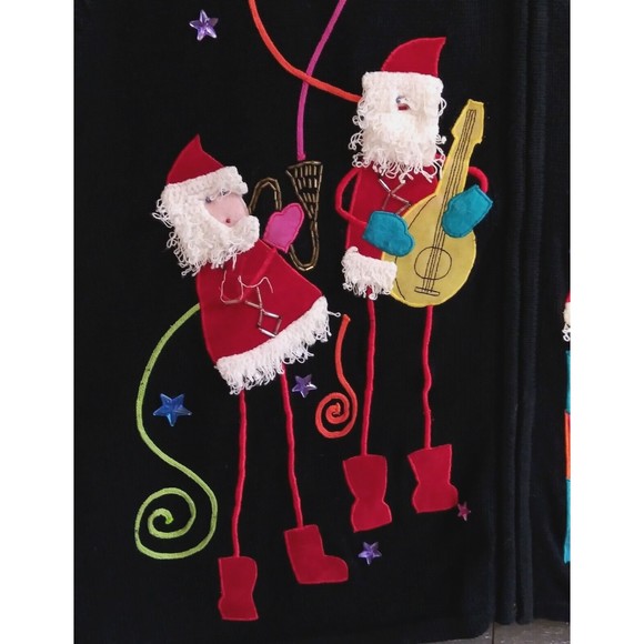 VTG Christina Rotelli Christmas Sweater Sz 1X Embroidered Holiday Santa Claus - Picture 3 of 16